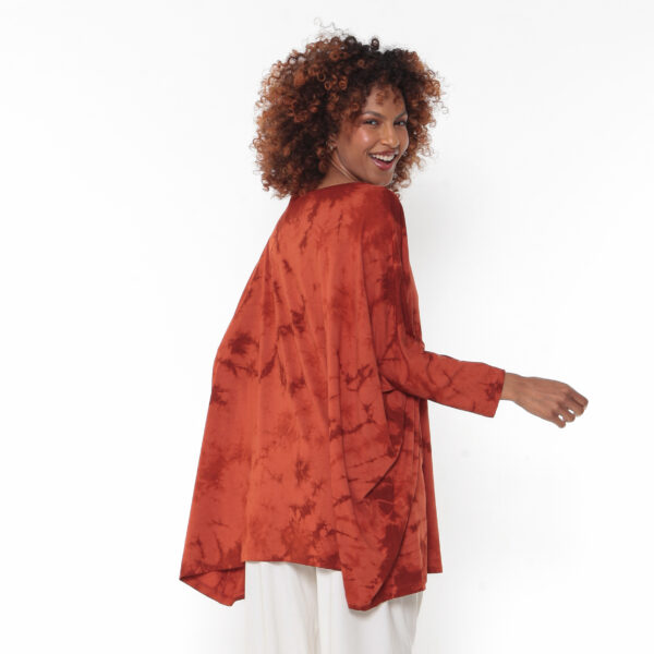 Blusa Feminina Em Malha Estampada - Laranja - Imagem 6