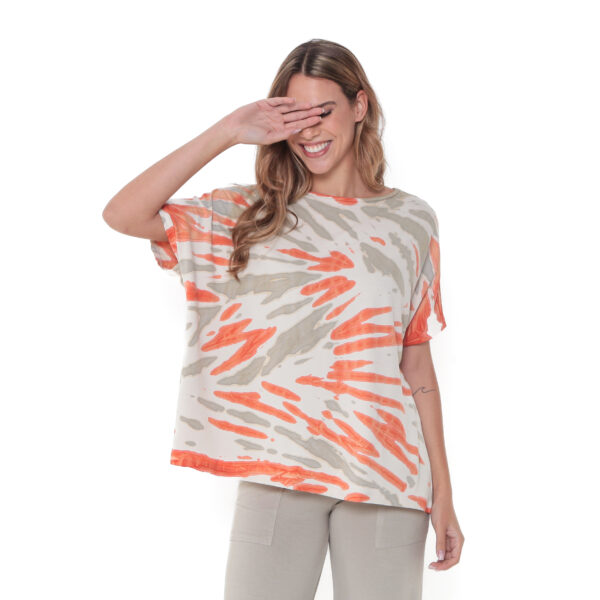 Blusa Feminina Estampada De Malha - Bicolor - Imagem 3