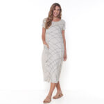 Vestido Em Malha Estampado Com Bolsos - Areia - Imagem 2