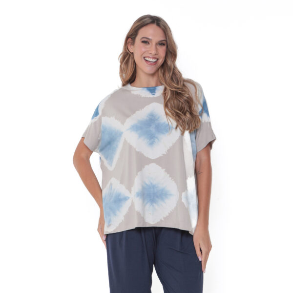 Blusa Feminina Em Malha Estampada - Tie Dye - Imagem 1