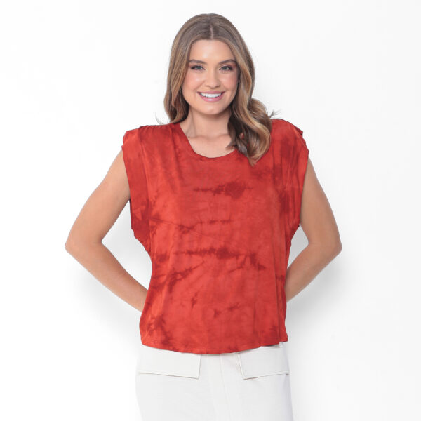 Blusa Feminina em Malha Estampada - Laranja - Imagem 2