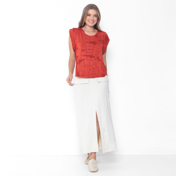 Blusa Feminina em Malha Estampada - Laranja - Imagem 1