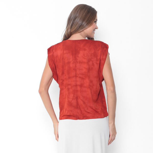 Blusa Feminina em Malha Estampada - Laranja - Imagem 5