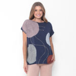 Blusa Feminina Em Malha Estampada - Marinho