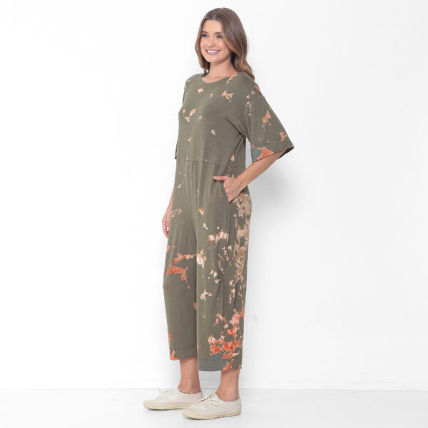 Macacão Feminino Em Malha Estampado - Oliva - Imagem 2