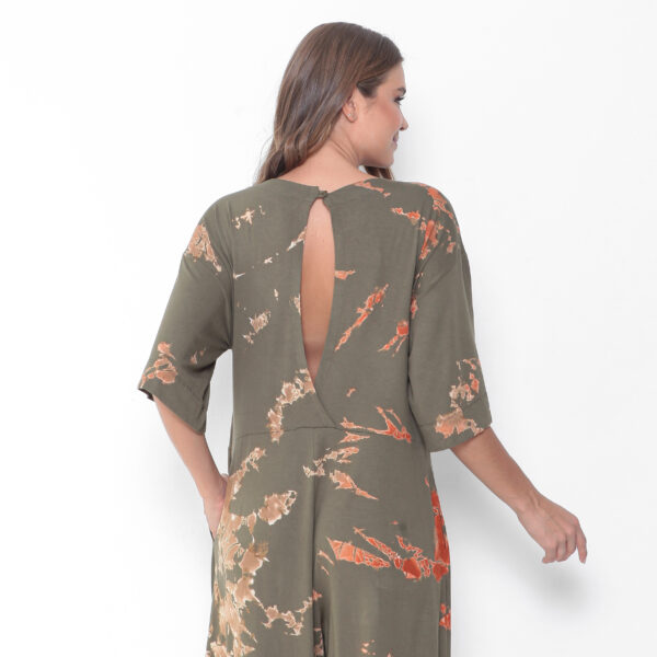 Macacão Feminino Em Malha Estampado - Oliva - Imagem 3