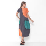Vestido Em Malha Estampado Manga Curta - Chumbo - Imagem 2
