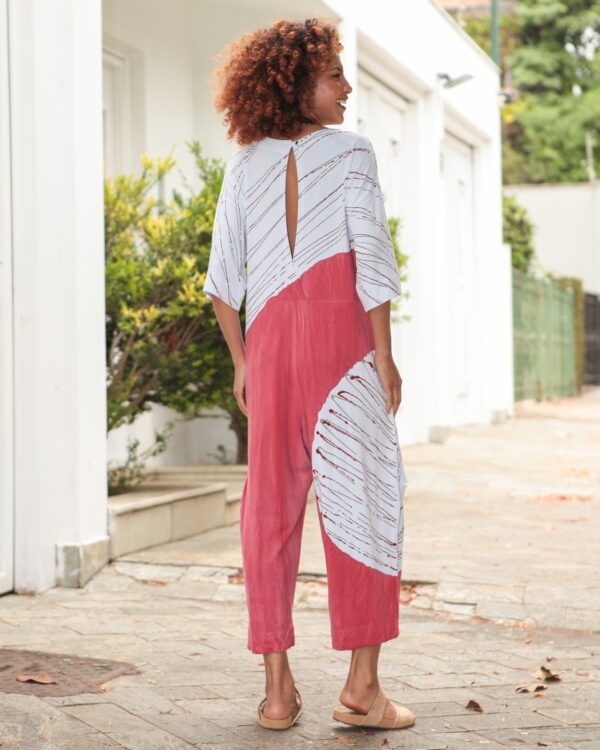 Macacão Feminino Em Malha Estampado - Branco - Imagem 7