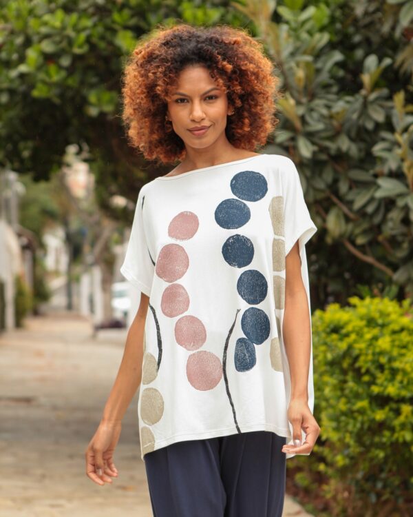 Blusa Feminina Em Malha Estampada - Imagem 1