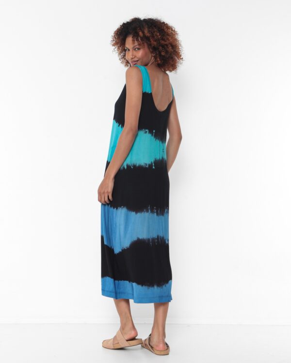 Vestido Em Malha Regata Com Bolsos Estampado - Preto - Imagem 5