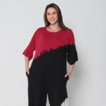 Macacão Feminino Em Malha Estampado Mangas Amplas - Preto - Imagem 3