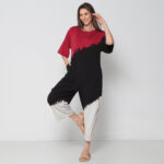 Macacão Feminino Em Malha Estampado Mangas Amplas - Preto - Imagem 4