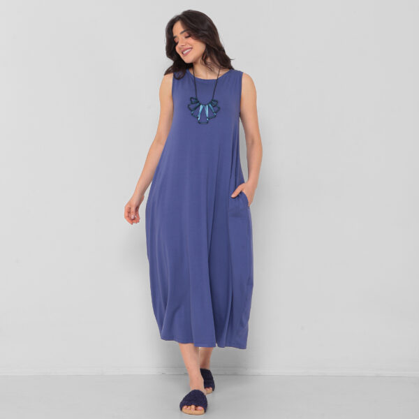 Vestido Em Malha Sem Mangas Com Bolsos - Imagem 4