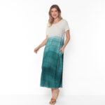 Vestido Em Malha Estampado Com Bolsos E Mangas Curtas - Areia - Imagem 2