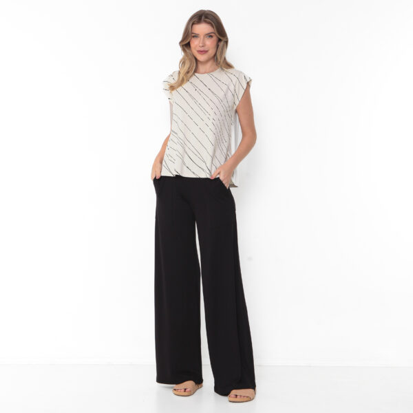 Blusa Feminina Estampada Em Malha - Areia - Imagem 1