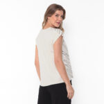 Blusa Feminina Estampada Em Malha - Areia - Imagem 5