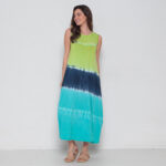 Vestido Em Malha Estampado Com Bolsos Sem Mangas - Tie Dye - Imagem 2