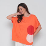 Blusa Feminina Em Malha Estampada - Laranja - Imagem 4