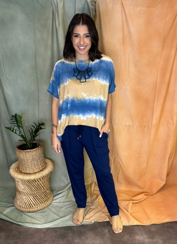 Blusa Feminina Tie Dye em Malha - Caramelo - Imagem 1