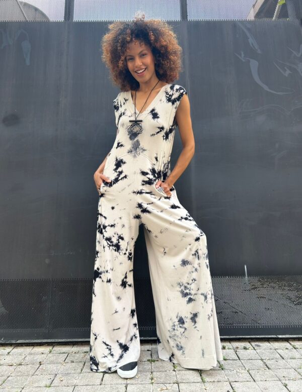 Macacão Feminino Em Malha Estampado - Tie Dye - Imagem 1