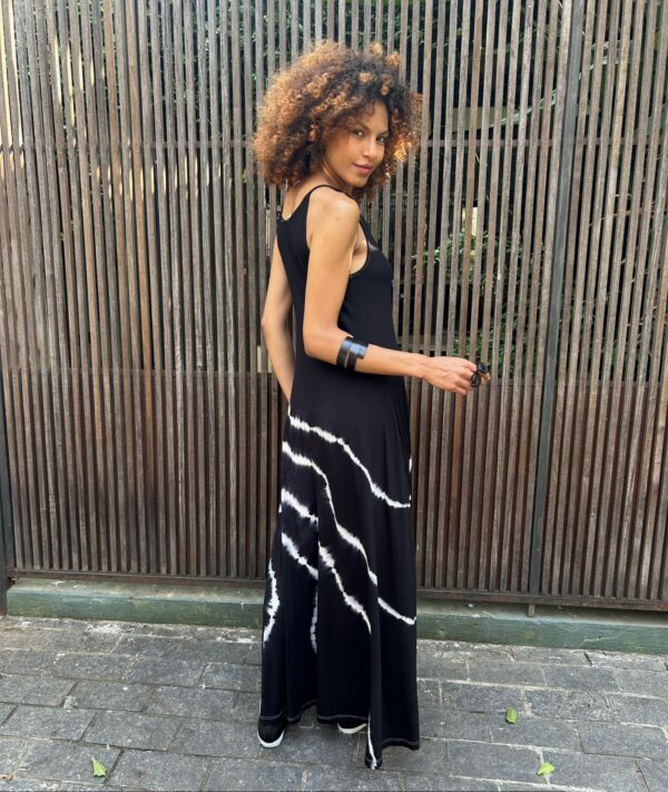 Vestido Em Malha Estampado De Alcinha Com Bolsos - Tie Dye - Imagem 2
