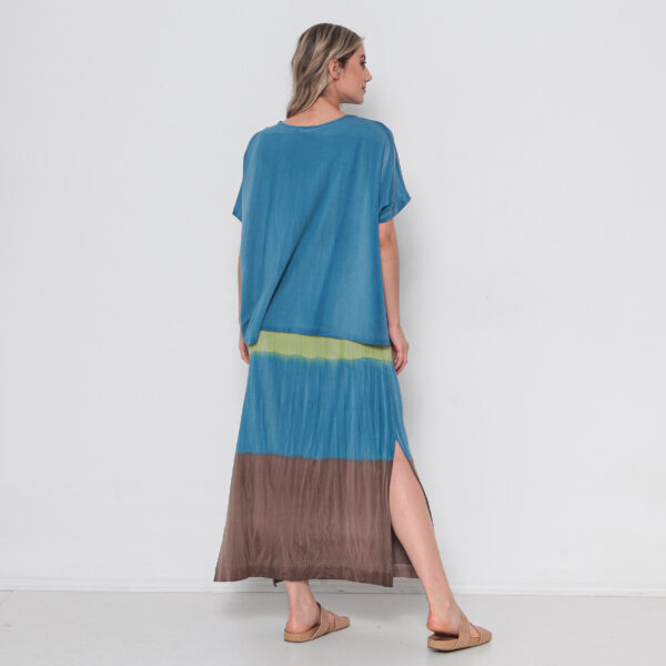 Conjunto Feminino Em Malha Estampada Com Bolsos - Azul - Imagem 5
