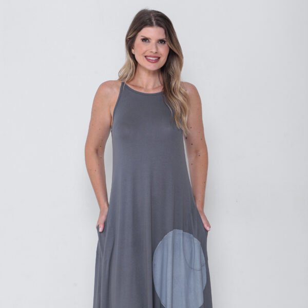 Vestido Em Malha Estampado Com Bolsos E De Alcinha - Bolas - Imagem 3