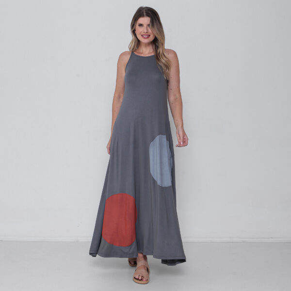 Vestido Em Malha Estampado Com Bolsos E De Alcinha - Bolas - Imagem 1