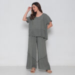 Conjunto Em Linho Com Bolsos E Detalhes Em Renda - Imagem 13