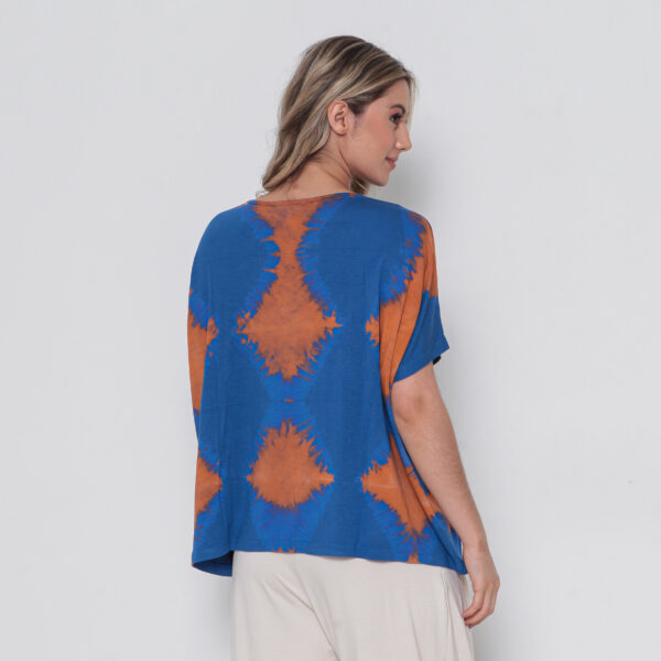Blusa Feminina Em Malha Estampada - Azul - Imagem 5