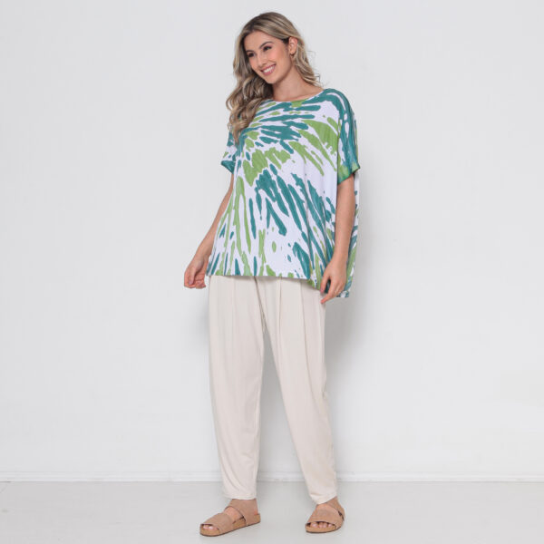 Blusa Feminina Em Malha Estampada - Branca - Imagem 4