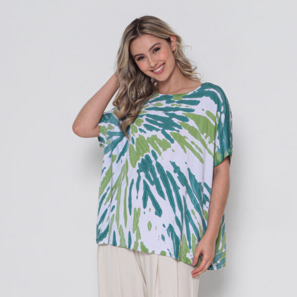 Blusa Feminina Em Malha Estampada - Branca - Imagem 1