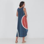 Vestido Em Malha Estampado Sem Mangas Com Bolsos - Bicolor - Imagem 5