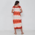 Vestido Em Malha Estampado Com Bolsos E Mangas Curtas - Tie Dye - Imagem 5
