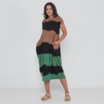 Vestido Em Malha Estampado Com Bolsos E Mangas Curtas - Listrada - Imagem 2