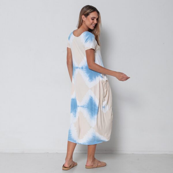 Vestido Em Malha Estampado Com Bolsos - Cru - Imagem 2