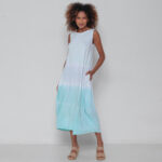 Vestido em Malha Tie Dye - Verde Claro