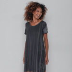 Vestido em Malha Estampado Manga Curta - Chumbo - Imagem 2