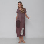 Vestido em Malha Estonado - Marrom - Imagem 2