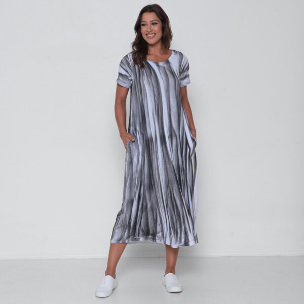 Vestido em Malha Estampado - Branco - Imagem 3