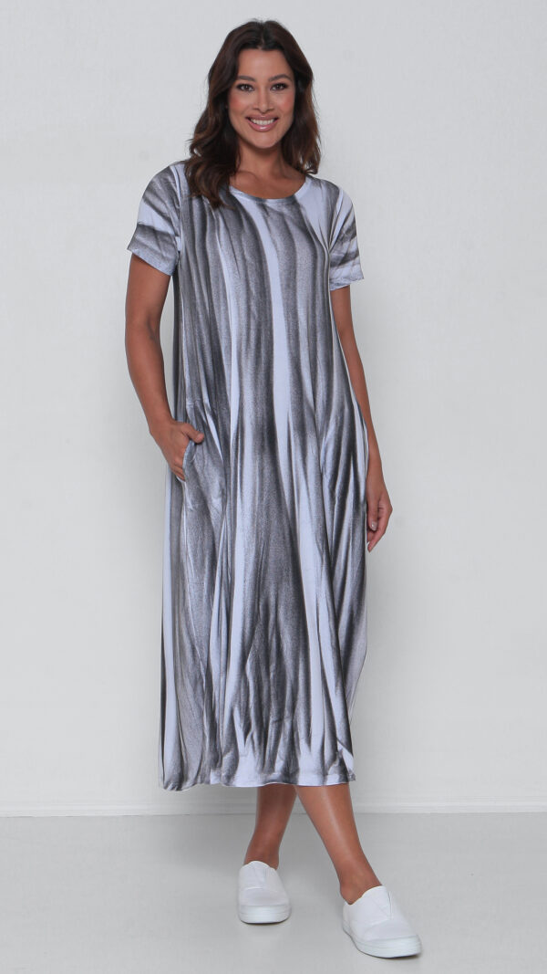 Vestido em Malha Estampado - Branco