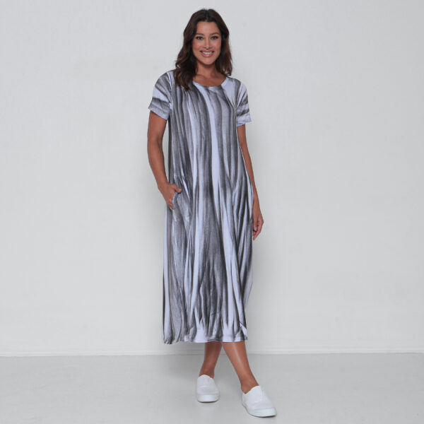 Vestido em Malha Estampado - Branco - Imagem 1