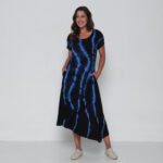 Vestido em Malha Estampado - Azul
