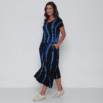 Vestido em Malha Estampado - Azul - Imagem 3
