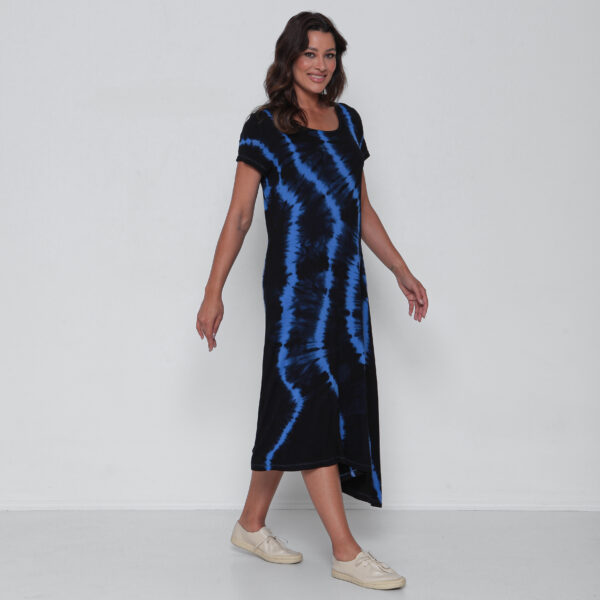 Vestido em Malha Estampado - Azul - Imagem 4