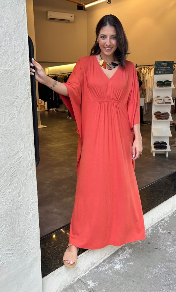 Vestido em Malha Decote V Franzido - Imagem 8