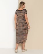 Vestido em Malha Estampado - Laranja - Imagem 4