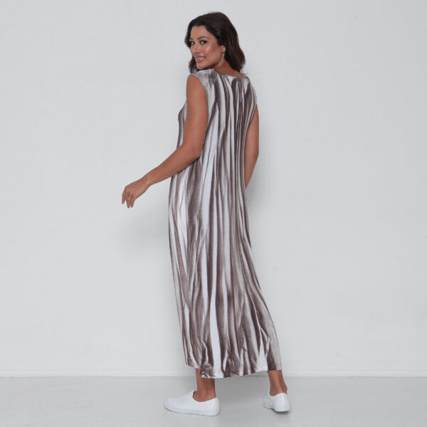 Vestido em Malha Estampado Sem Mangas - Off - Imagem 4
