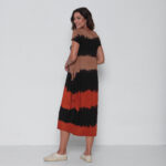 Vestido Tie Dye em Malha Manga Curta - Preto - Imagem 5