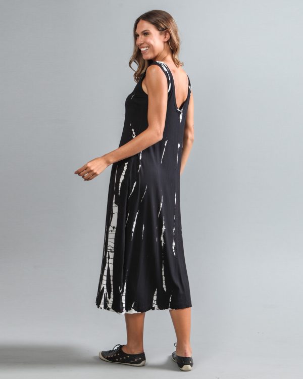 Vestido em Malha Estampado sem Manga - Preto - Imagem 4